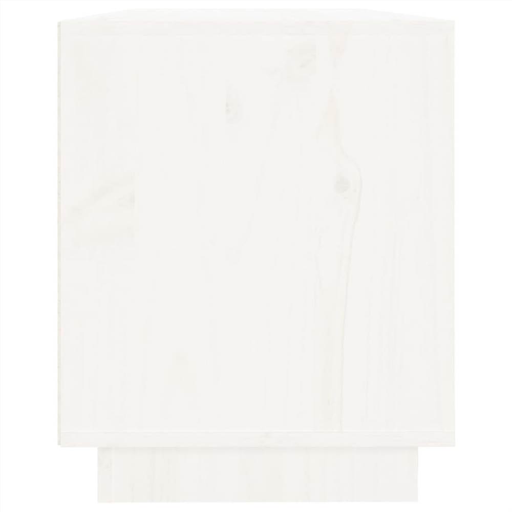 TV Cabinet White 110.5x35x44 cm Solid Wood Pine