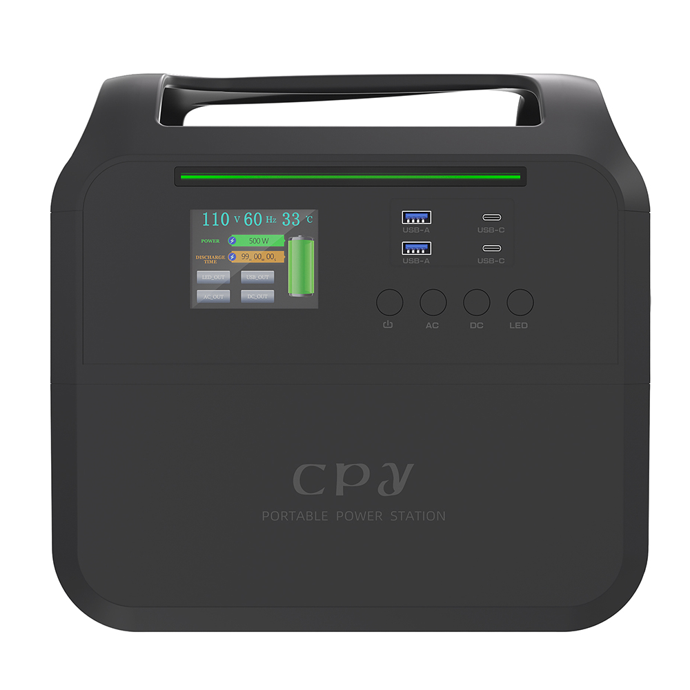 

CPY 1000W Portable Power Station 748Wh Battery, 6 Outputs, Charge to 80% in 1 Hour, Detachable Function, LCD Display, Black