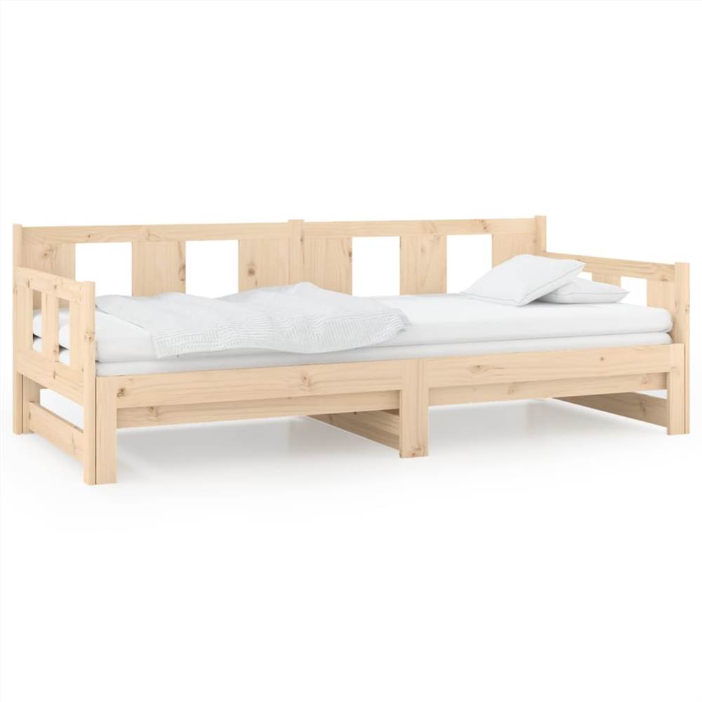 Pull-out Day Bed Solid Wood Pine 2x(90x190) cm