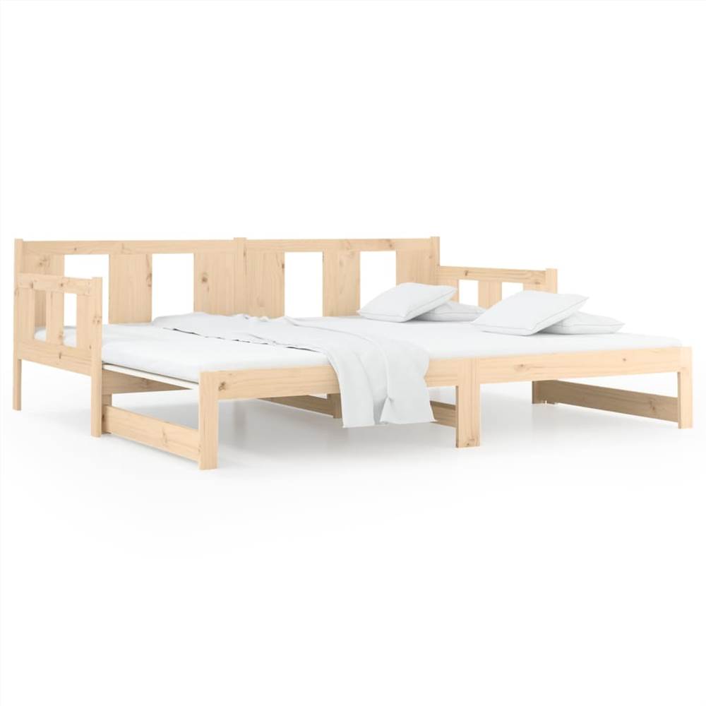 Pull-out Day Bed Solid Wood Pine 2x(90x190) cm