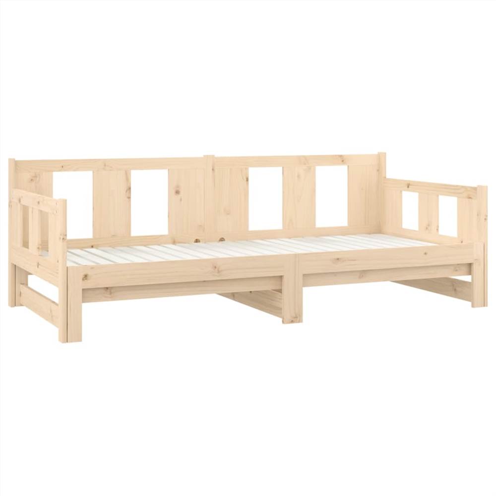 Pull-out Day Bed Solid Wood Pine 2x(90x190) cm