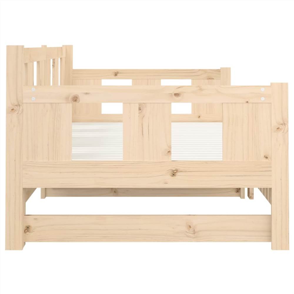 Pull-out Day Bed Solid Wood Pine 2x(90x190) cm