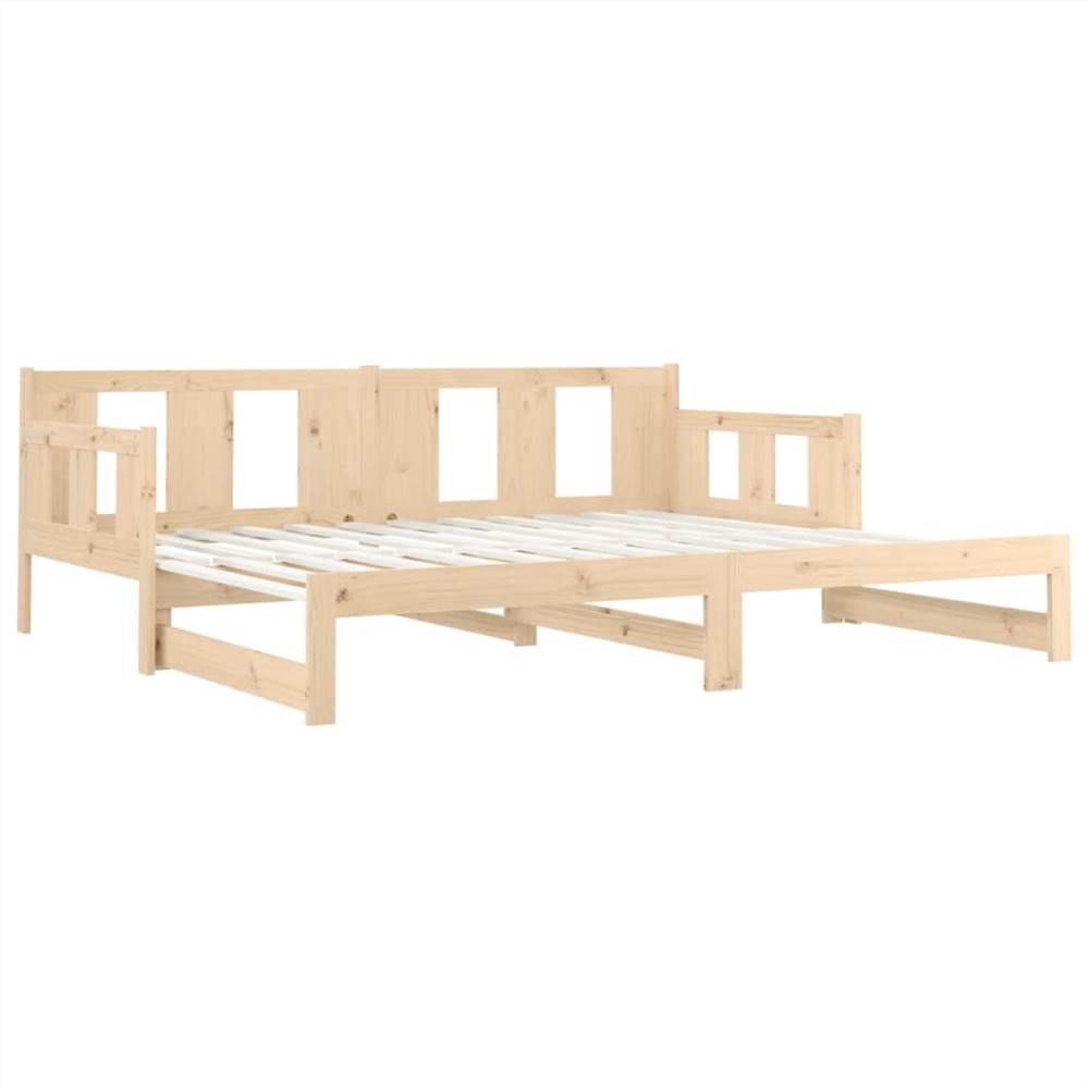 Pull-out Day Bed Solid Wood Pine 2x(90x190) cm