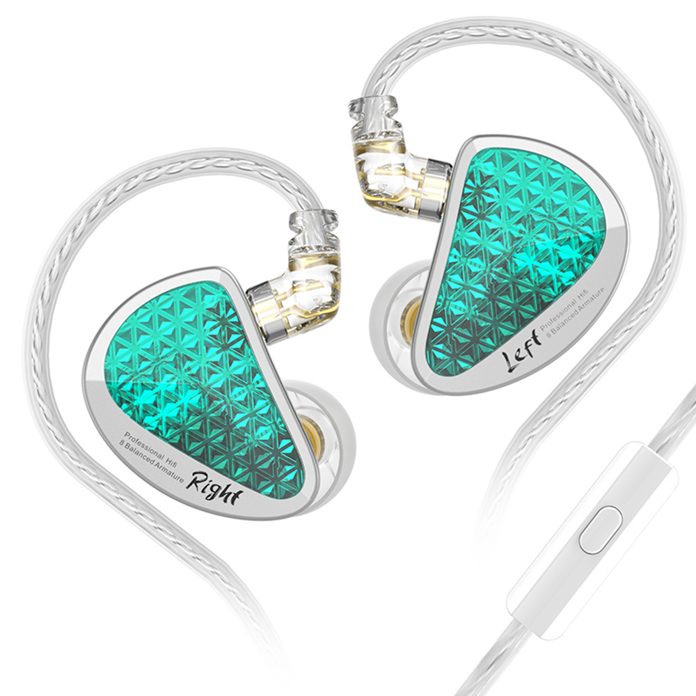 

KZ AS16 Pro Wired Earphone In-Ear Balance Armature for Sports with Microphone - Cyan, Multi color