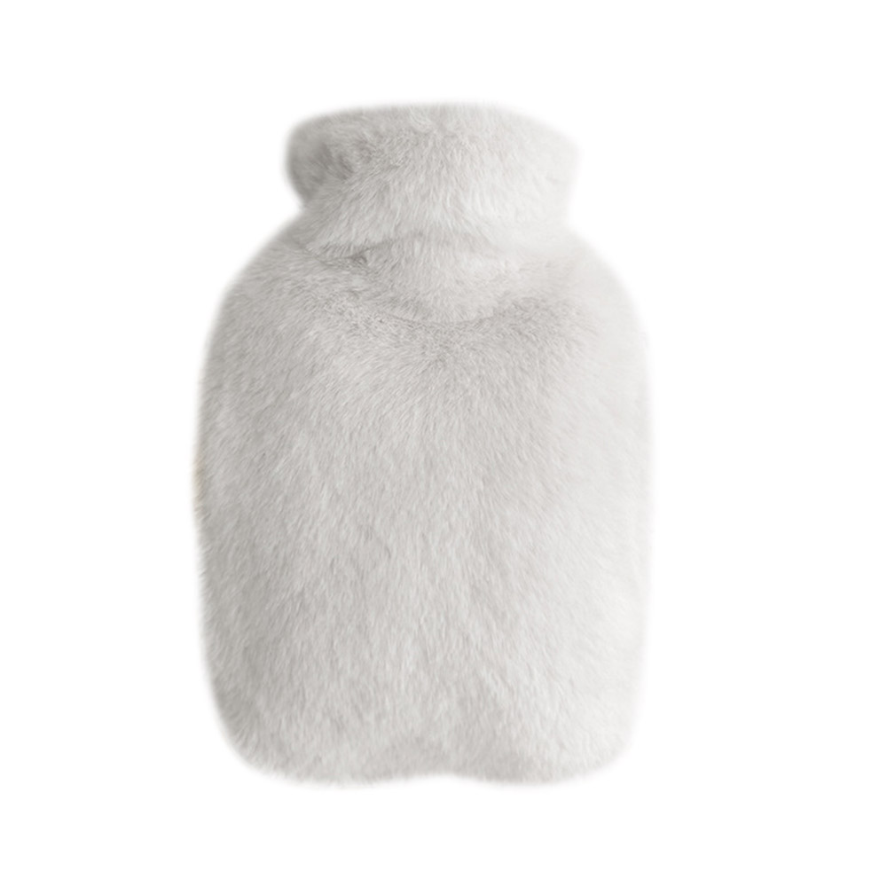 

1000ml Thickened Hot Water Bottle, Washable Plush Cloth Cover, Water-Filled PVC Inner Tank Hand Warmer - White