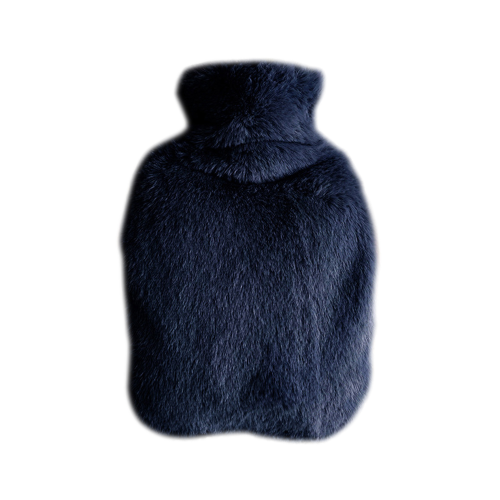 

2000ml Thickened Hot Water Bottle, Washable Plush Cloth Cover, Water-Filled PVC Inner Tank Hand Warmer - Dark Blue