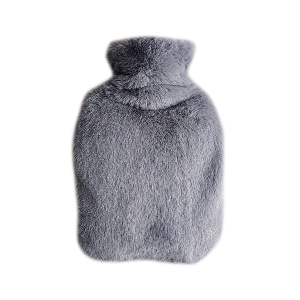 

2000ml Thickened Hot Water Bottle, Washable Plush Cloth Cover, Water-Filled PVC Inner Tank Hand Warmer - Dark Grey