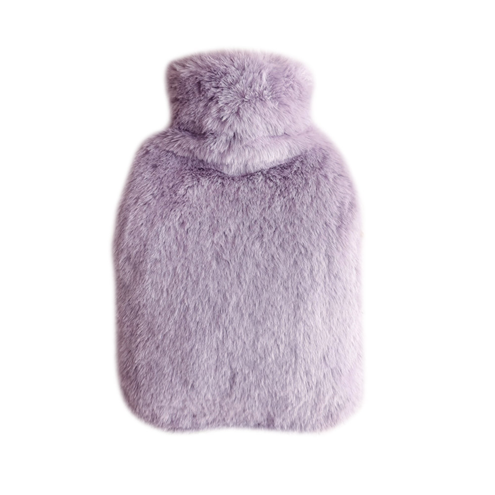 

2000ml Thickened Hot Water Bottle, Washable Plush Cloth Cover, Water-Filled PVC Inner Tank Hand Warmer - Purple