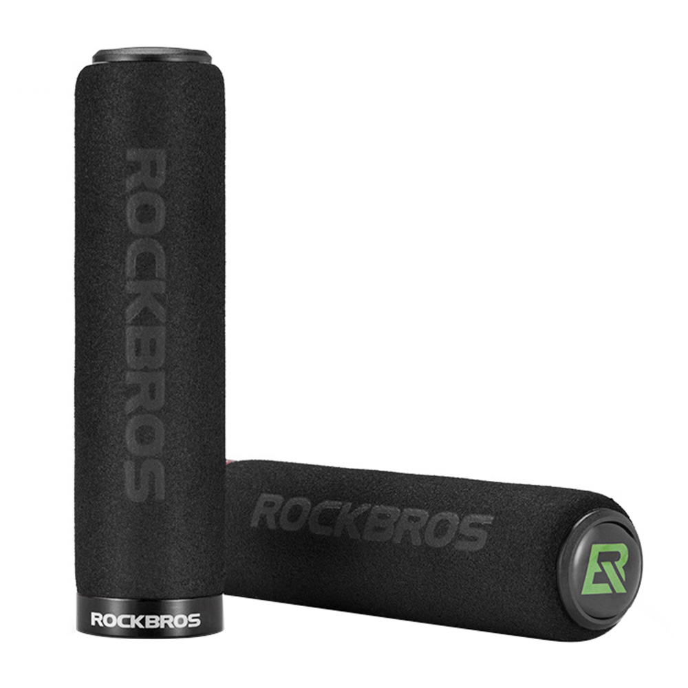 

ROCKBROS Bicycle Grip MTB Sponge HandleBar Grip Anti-skid Shock-absorbing Soft Bike Grip Ultralight - Black