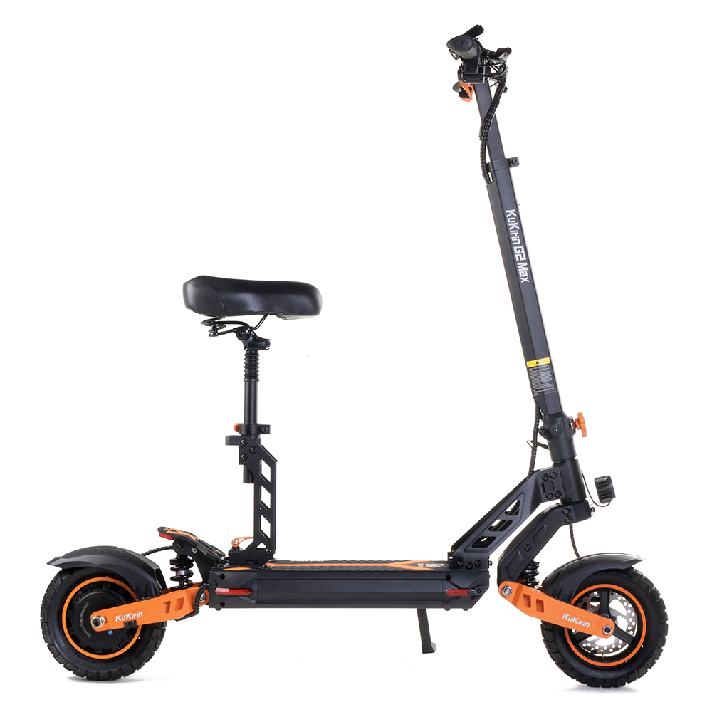 

KuKirin G2 Max Electric Scooter 10 Inch Off-road Tires 1000W Motor 55Km/h Max Speed 48V 20Ah Battery 80km Range 120KG Max Load Detachable Seat Adjustable Height, Black