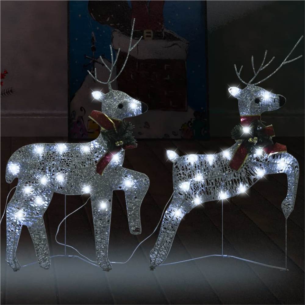 

Christmas Reindeers 2 pcs Silver 40 LEDs