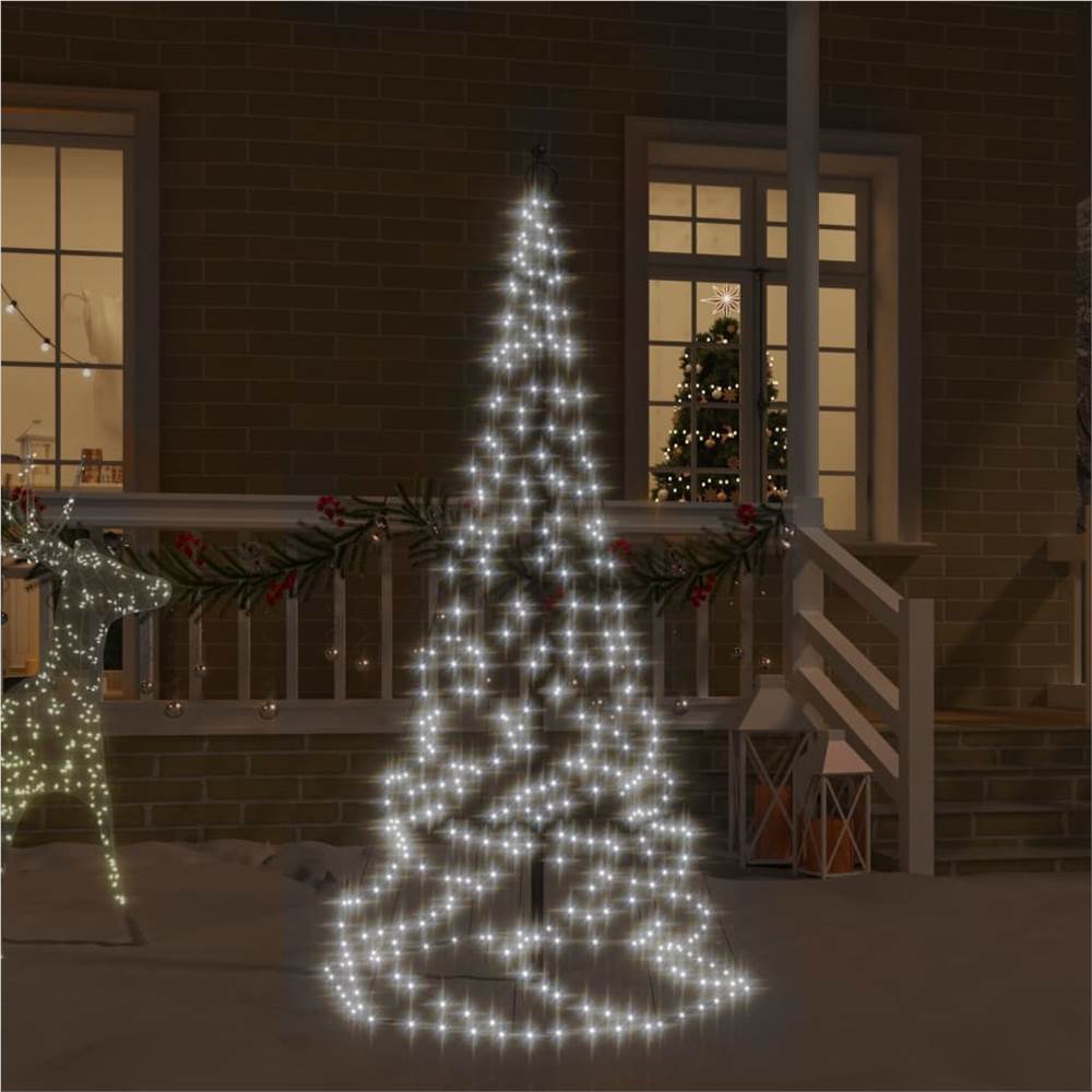 

Christmas Tree on Flagpole Cold White 200 LEDs 180 cm