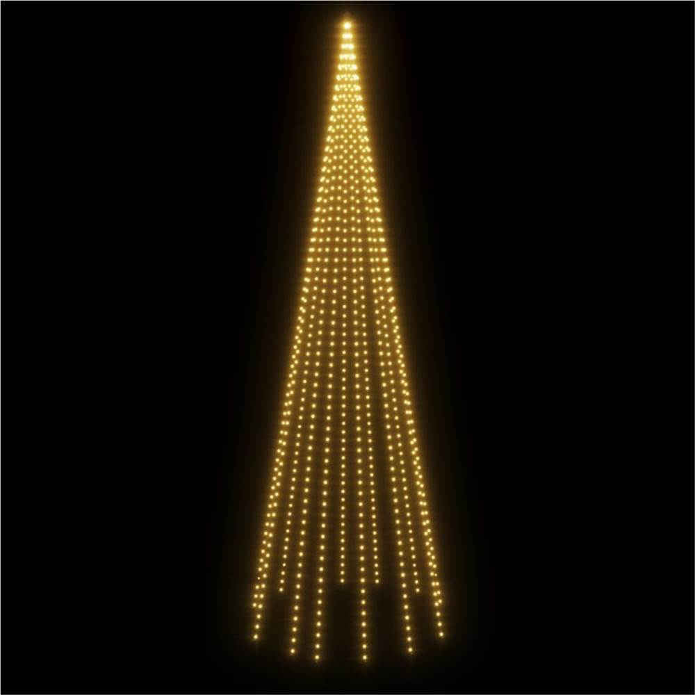 Christmas Tree on Flagpole Warm White 732 LEDs 500 cm