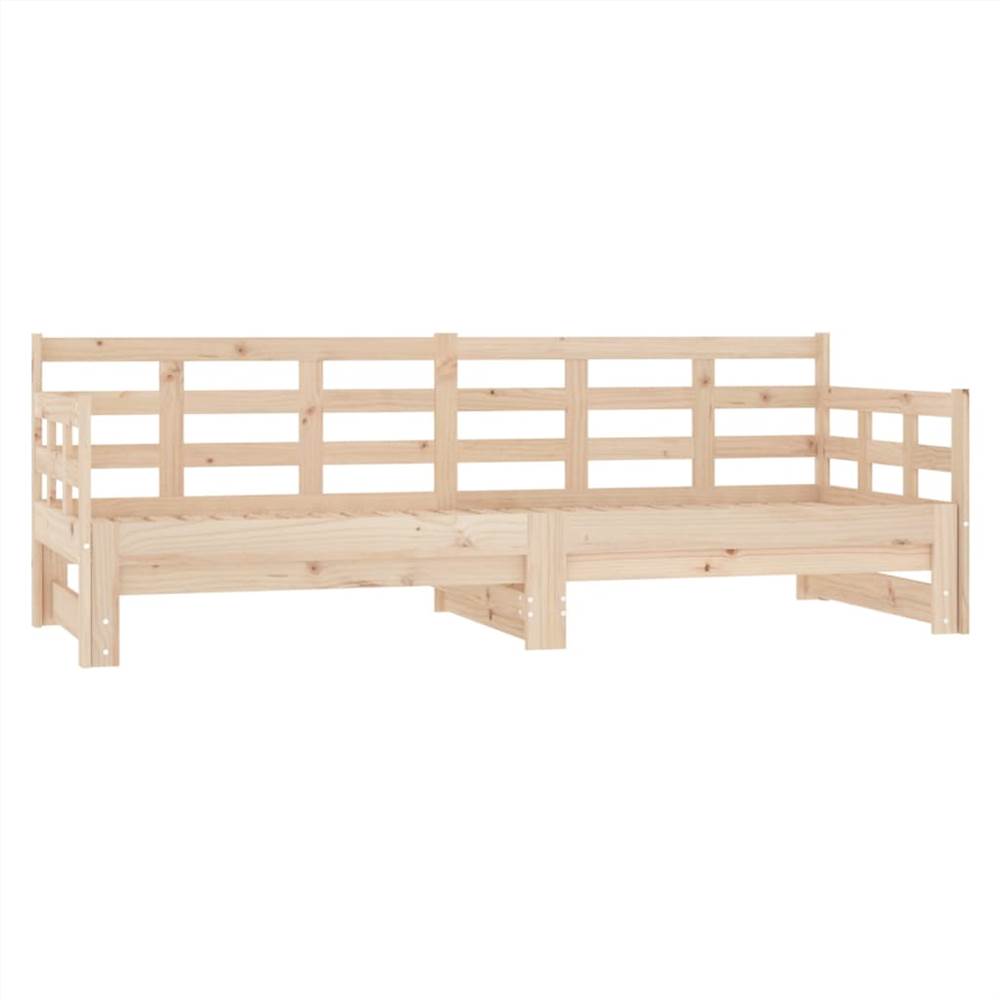 Pull-out Day Bed Solid Wood Pine 2x(90x190) cm