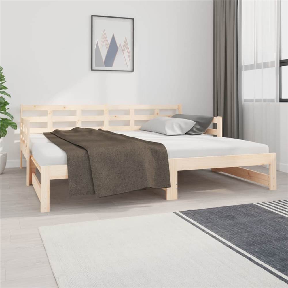 Pull-out Day Bed Solid Wood Pine 2x(90x190) cm