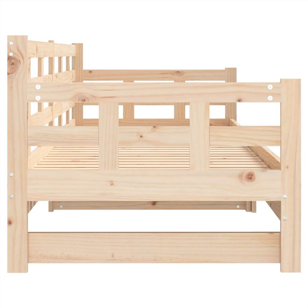 Pull-out Day Bed Solid Wood Pine 2x(90x190) cm