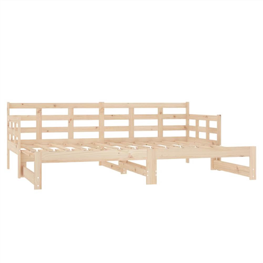 Pull-out Day Bed Solid Wood Pine 2x(90x190) cm