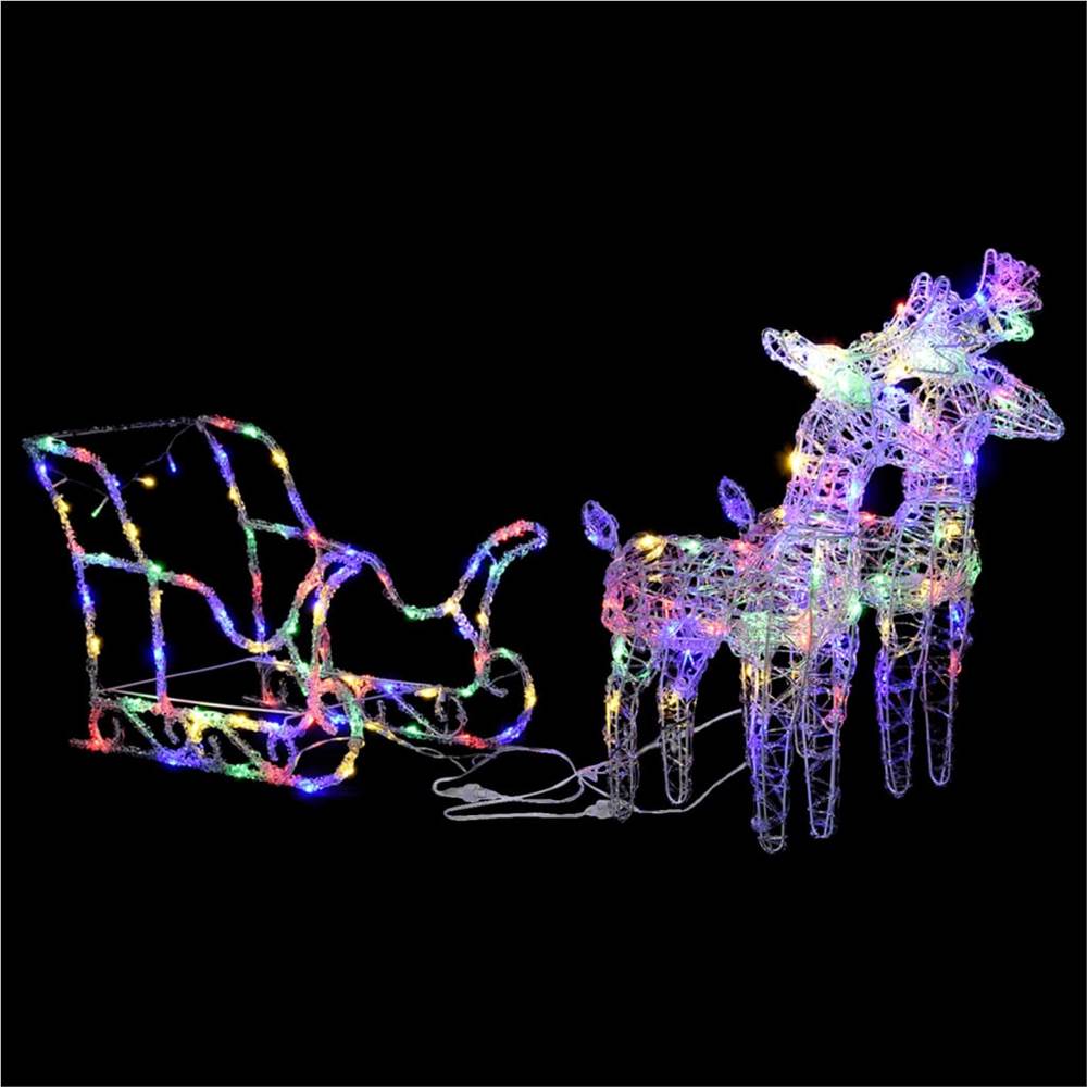 Reindeers & Sleigh Christmas Decoration 320 LEDs Acrylic