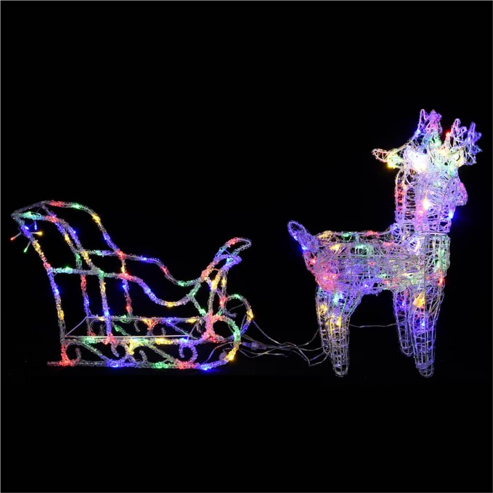 Reindeers & Sleigh Christmas Decoration 320 LEDs Acrylic