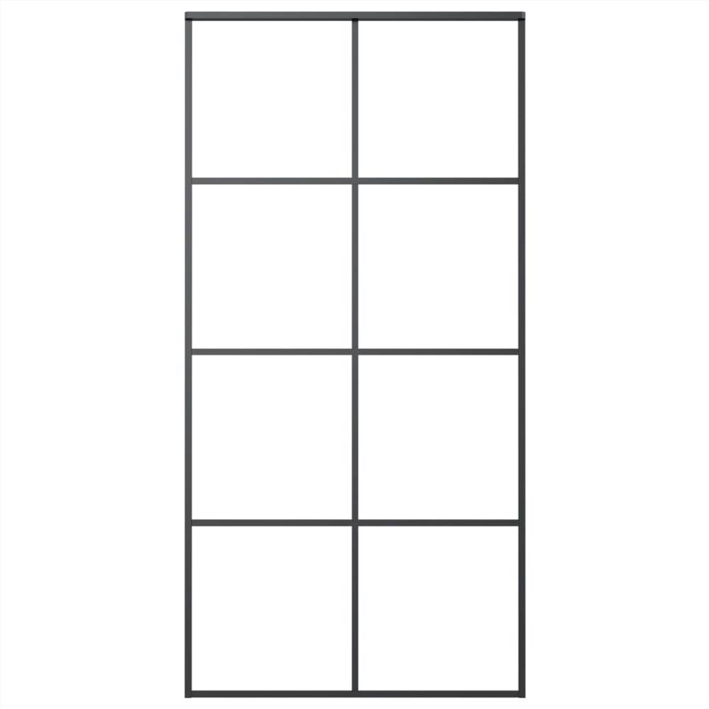 Sliding Door Black 102.5x205 cm ESG Glass and Aluminium
