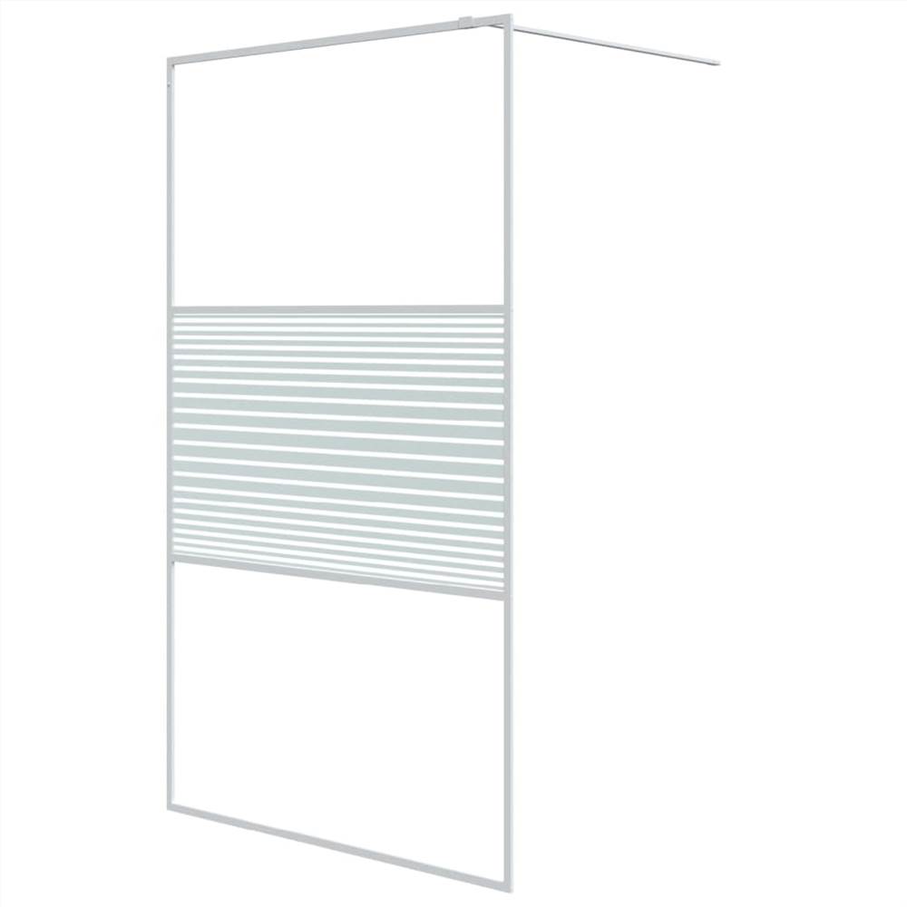 Walk-in Shower Wall White 115x195 cm Clear ESG Glass
