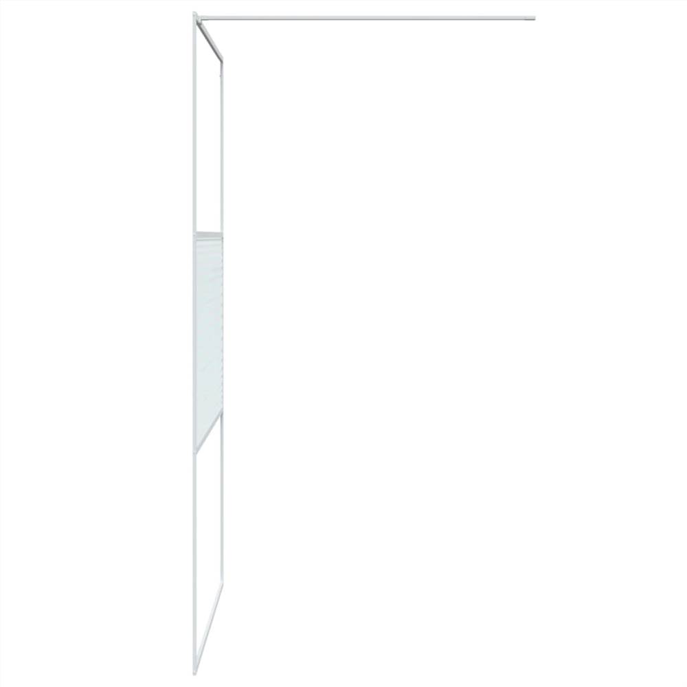 Walk-in Shower Wall White 115x195 cm Clear ESG Glass