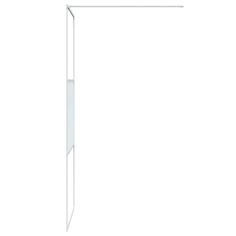 Walk-in Shower Wall White 80x195 cm Clear ESG Glass
