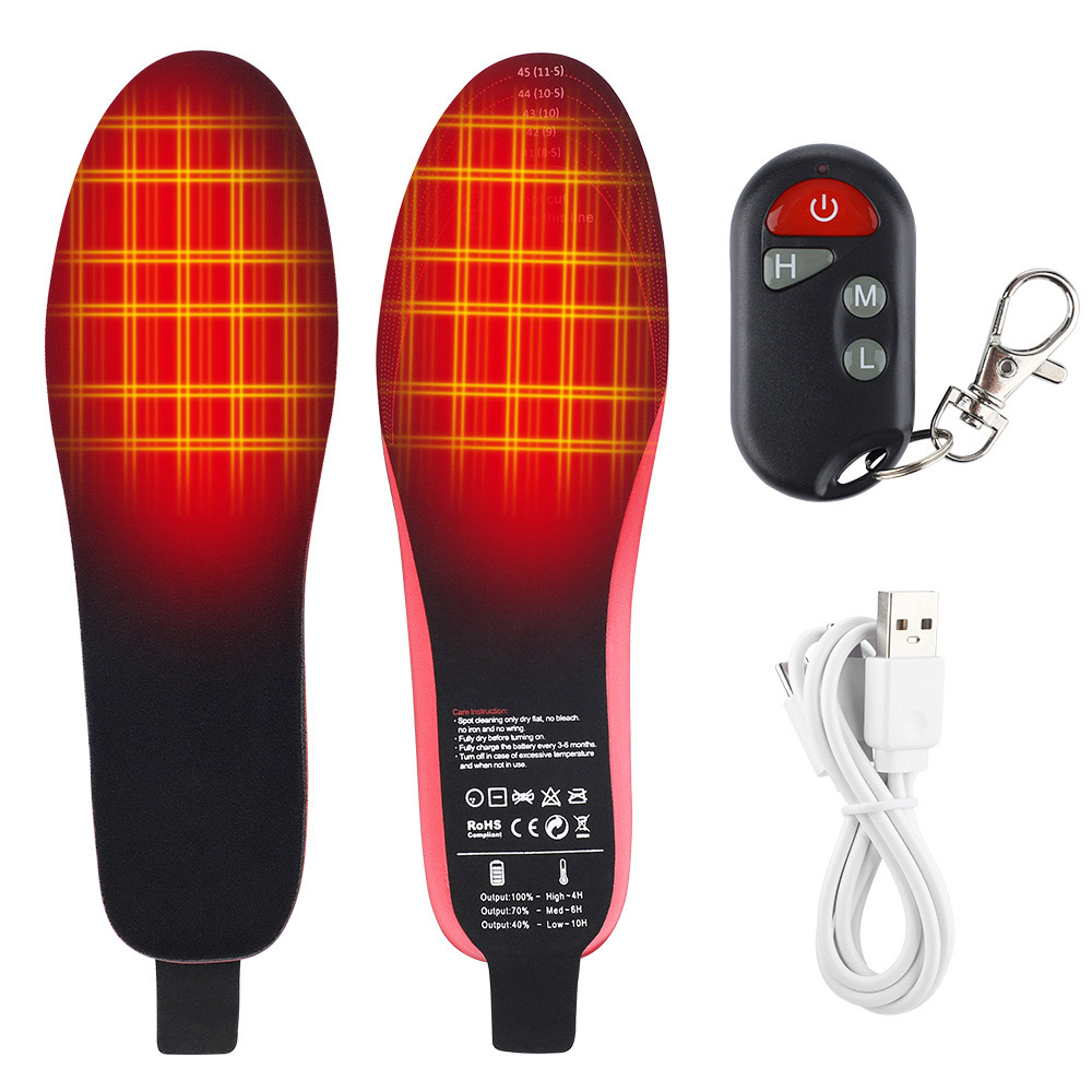 

Electric Heating Insoles, 3-Speed Temperature Control, 2100mAh Lithium Battery, Remote Control, Size 41-45