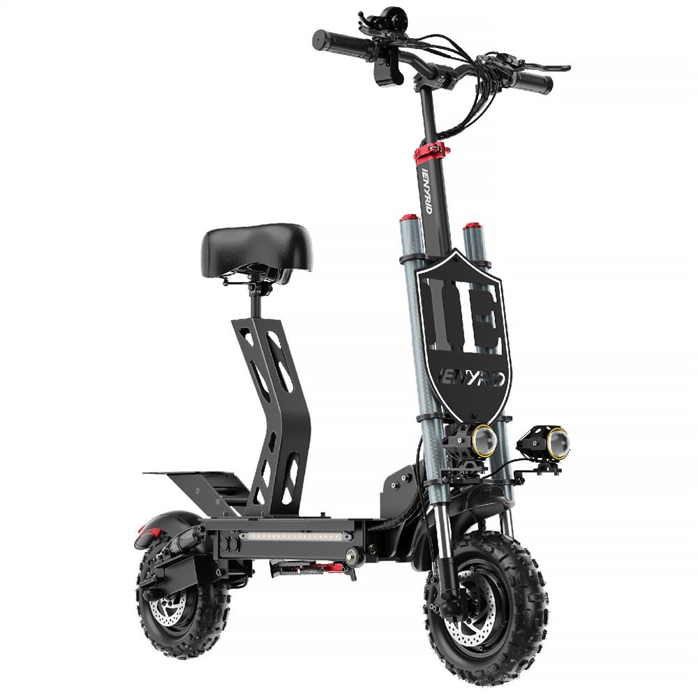 

iENYRID ES20 Electric Scooter 11 Inch Off Road Tires 48V 20AH 1200W*2 Dual Motors 55Km/h Top Speed 50-60KM Range 150kg Load with Seat, Black