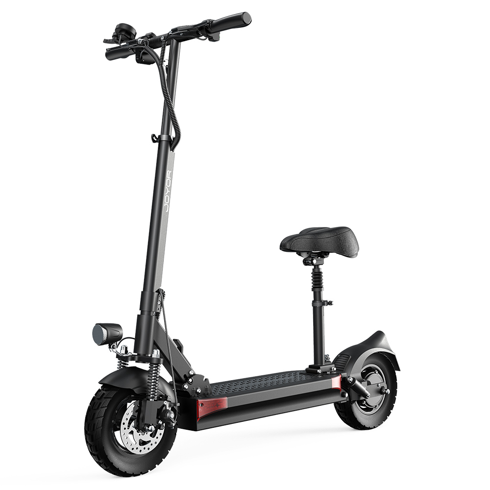 

JOYOR Y5-S Electric Scooter with Seat 10 Inch Tires 13Ah 48V Battery 500W Brushless Motor 25Km/h Max Speed 120KG Load 36.9 Miles Long Range - Black