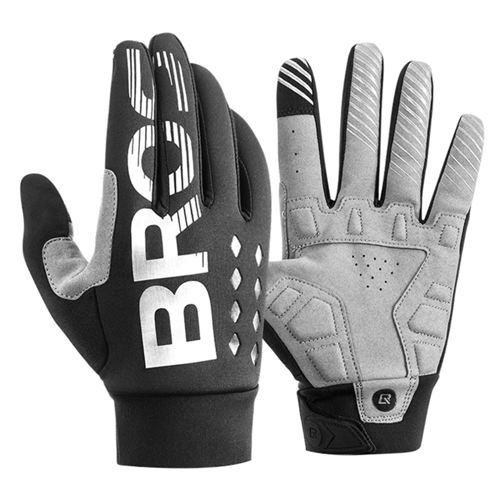 

ROCKBROS Cycling Gloves Shockproof Wear Resistant Full Finger Windproof Gloves Breathable Lengthen Warm MTB Glove - XL