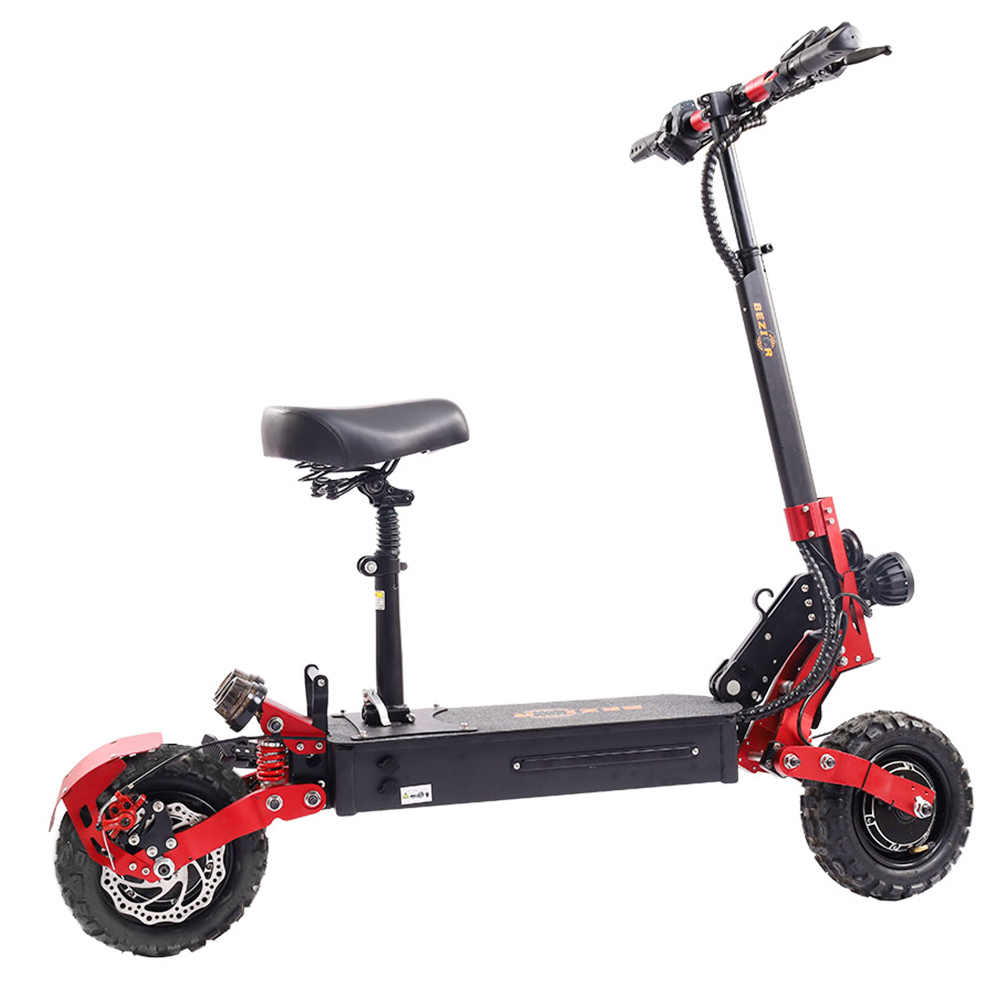 Bezior S2 Off Road Electric Scooter 1200W 2 65Km H 11 Tire Red