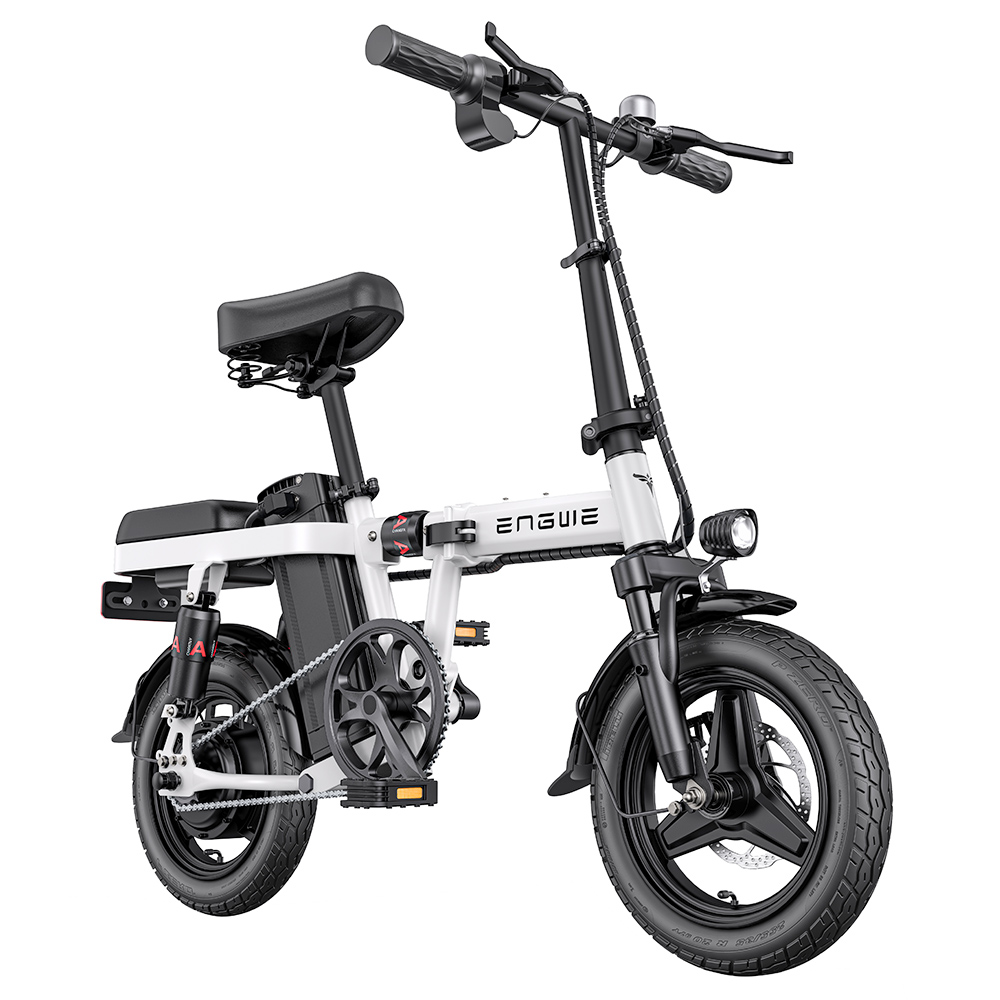 

ENGWE T14 14 Inch Folding Electric Bike 250W Mini Electric Bike 25km/h City Commuter 48V 10AH Removable Lithium Battery Portable and Easy to Store - White