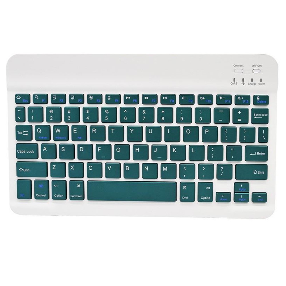 

Wireless Bluetooth Keyboard for iPad Rubber Key Cap Rechargeable Keyboard for Android, iOS, Windows, Smartphone - Dark Green