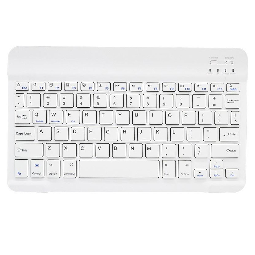 

Wireless Bluetooth Keyboard for iPad Rubber Key Cap Rechargeable Keyboard for Android, iOS, Windows, Smartphone - White