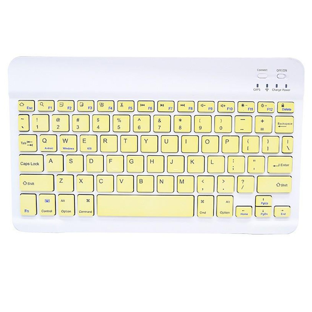 

Wireless Bluetooth Keyboard for iPad Rubber Key Cap Rechargeable Keyboard for Android, iOS, Windows, Smartphone - Yellow
