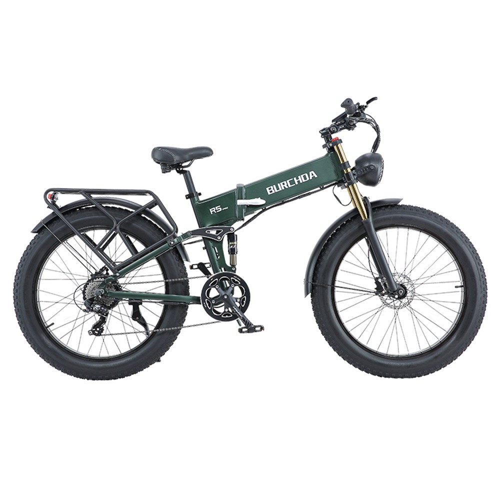 BURCHDA R5 Pro Vélo Electrique 26po 15AH 1000W Moteur 50Km h Vert Foncé