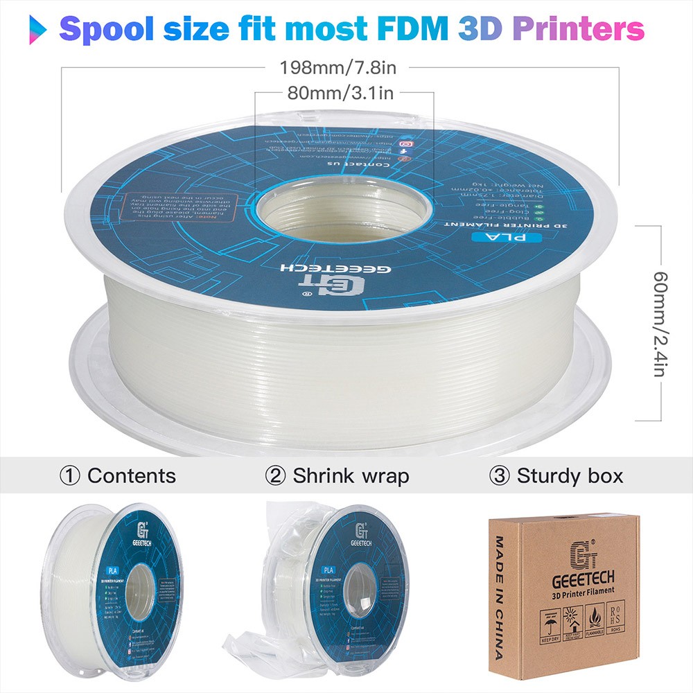 Geeetech Luminous Pla Filament For D Printer Multicolor