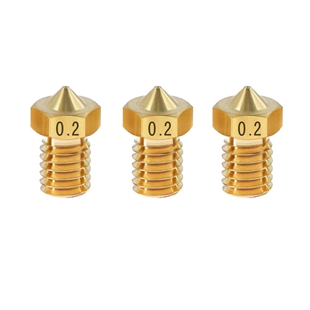 

TWO TREES 3pcs 0.2mm Brass E3D V6 Nozzle with M6 Thread