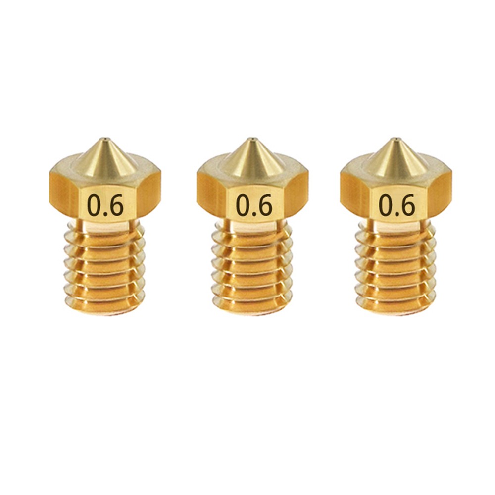 

TWO TREES 3pcs 0.6mm Brass E3D V6 Nozzle with M6 Thread
