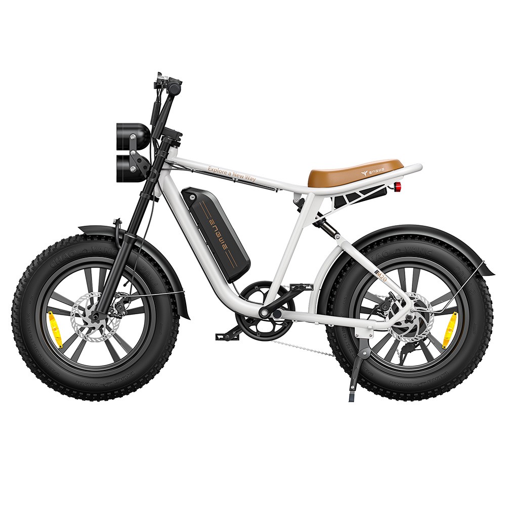 

ENGWE M20 Electric Bike 20*4.0'' Fat Tires 750W Brushless Motor 45Km/h Max Speed 48V 13Ah Battery 75KM Range Double Disc Brake Shimano 7-Speed Gears Dual Shock Systems - White