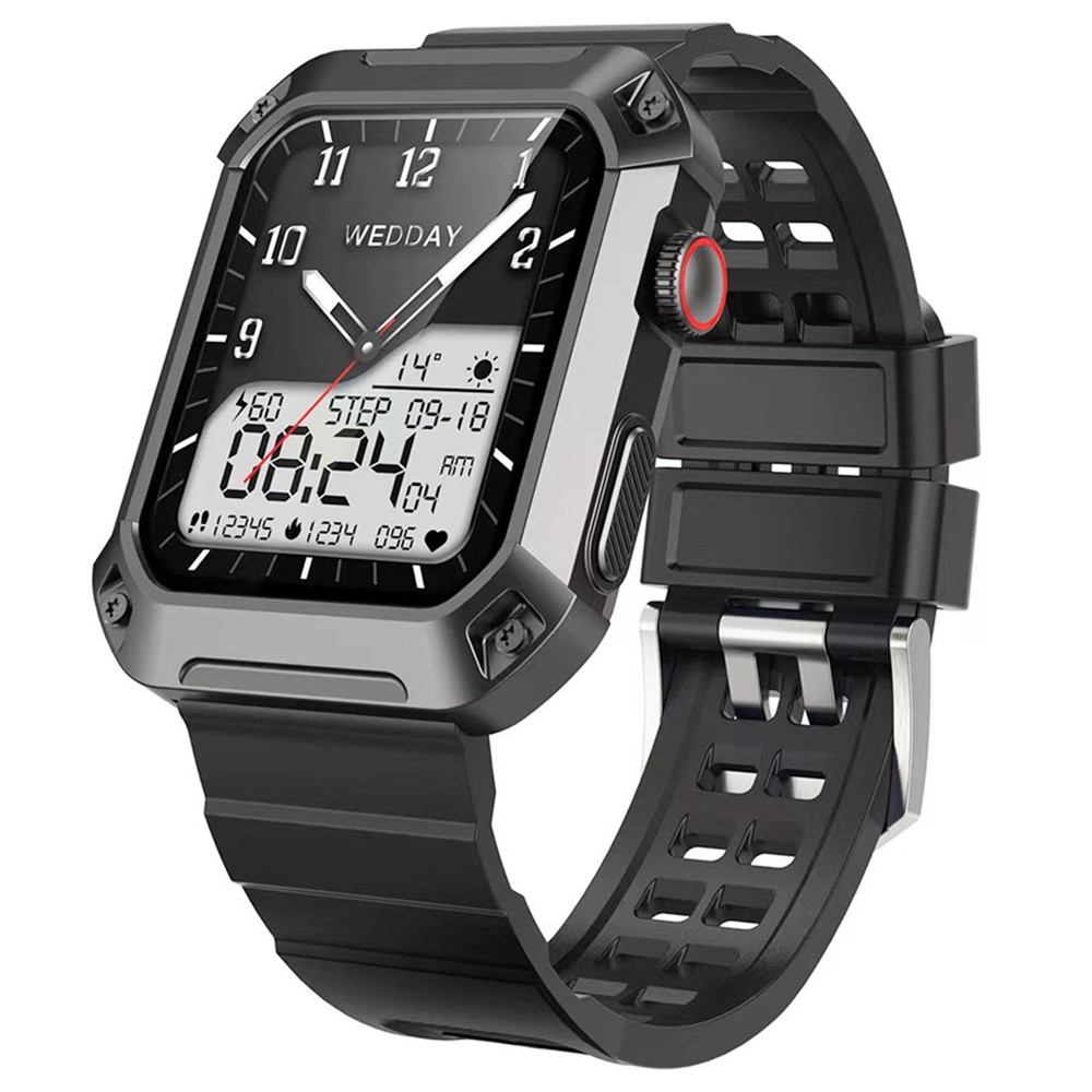 

S2 Smartwatch 1.83 inch Large Screen, 24H Monitoring of HR, BP, SpO2, 450mAh Battery, 30 Sport Modes - Black