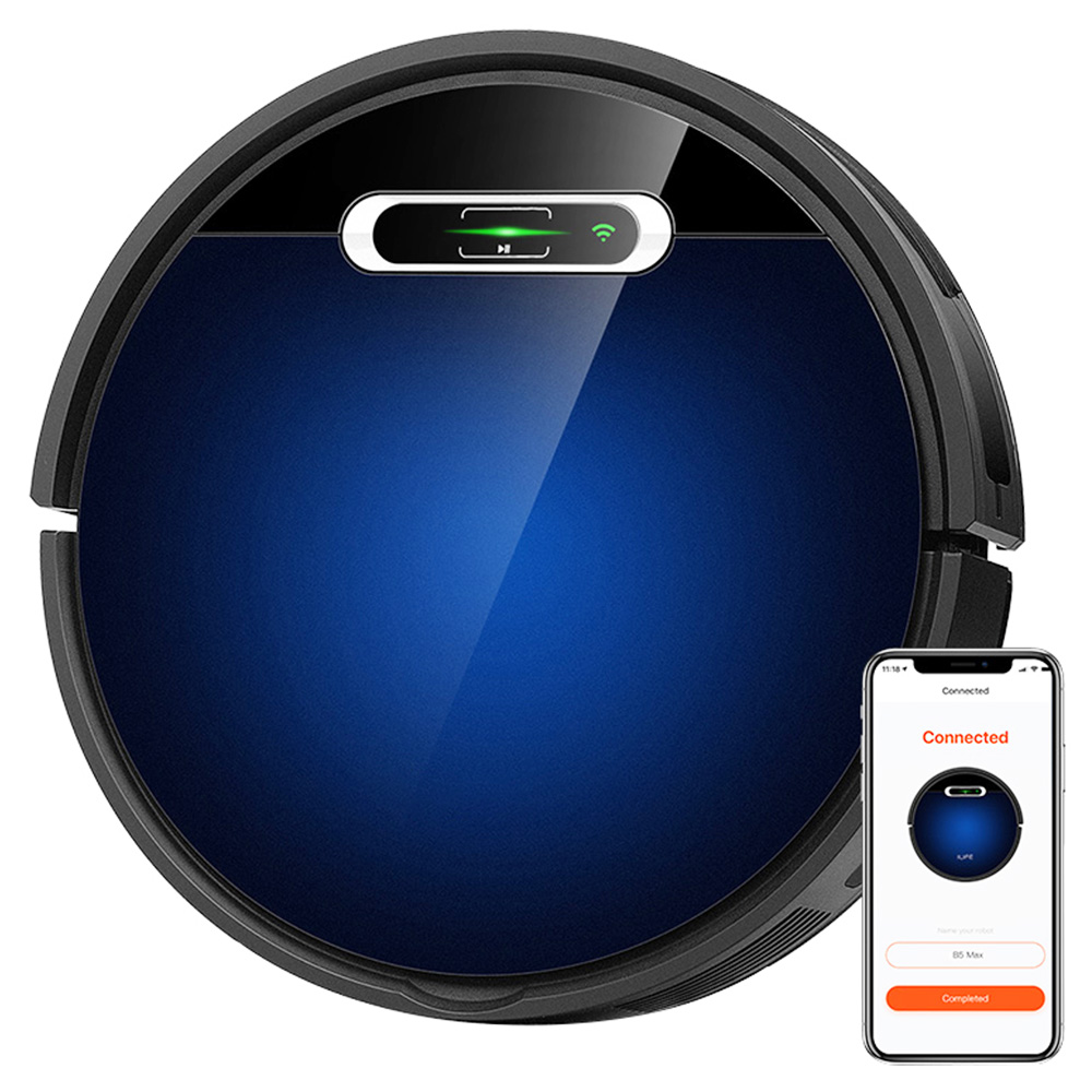 

ILIFE B5 Max Robot Vacuum Cleaner 2000Pa Suction 2 In 1 Vacuuming and Mopping 600ml Large Dust Box 1L Dust Bag Real-time Drawing APP Control - Blue, Multi color