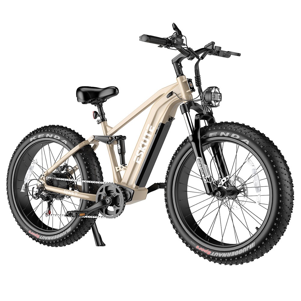 

ESKUTE Spark Y Electric Bike 26*4.8 inch Fat Tires 750W Motor 28mph Max Speed 48V 20Ah Battery 70 Miles Range - Yellow