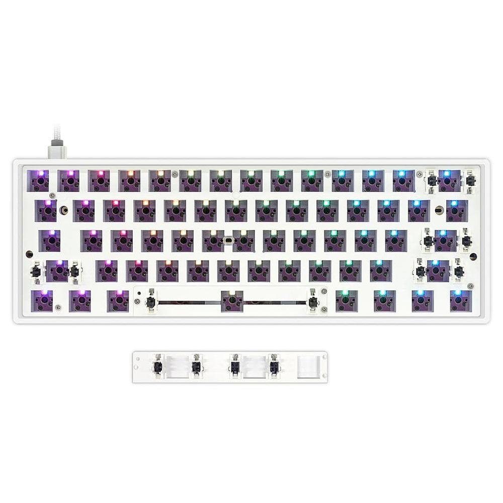 

Skyloong GK61 Lite Keyboard Barebone 61 keys 60% Gasket RGB Hot-swappable Wired Mechanical Keyboard DIY Kit - White, Black