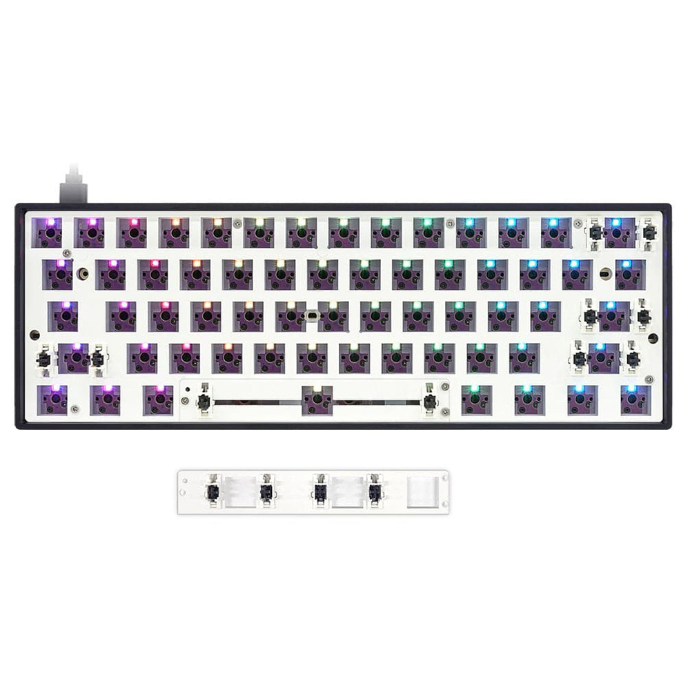 

Skyloong GK61S Lite Keyboard Barebone 61keys 60% Gasket RGB Hot-swappable Bluetooth Mechanical Keyboard DIY Kit - Black
