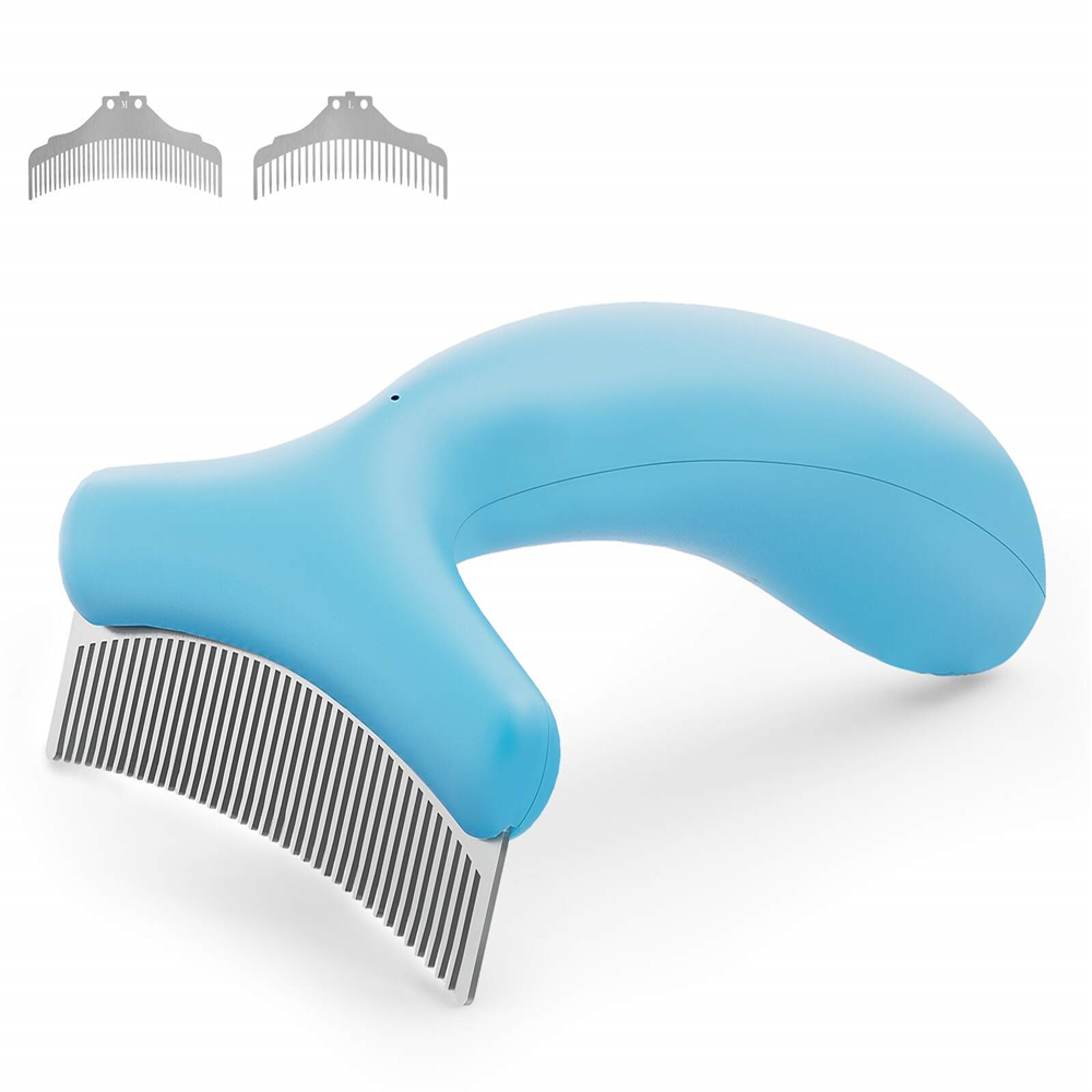 

Fluffee Pet Hair Comb with 0.8mm / 1.0mm / 1.5mm Replaceable Combs - Blue