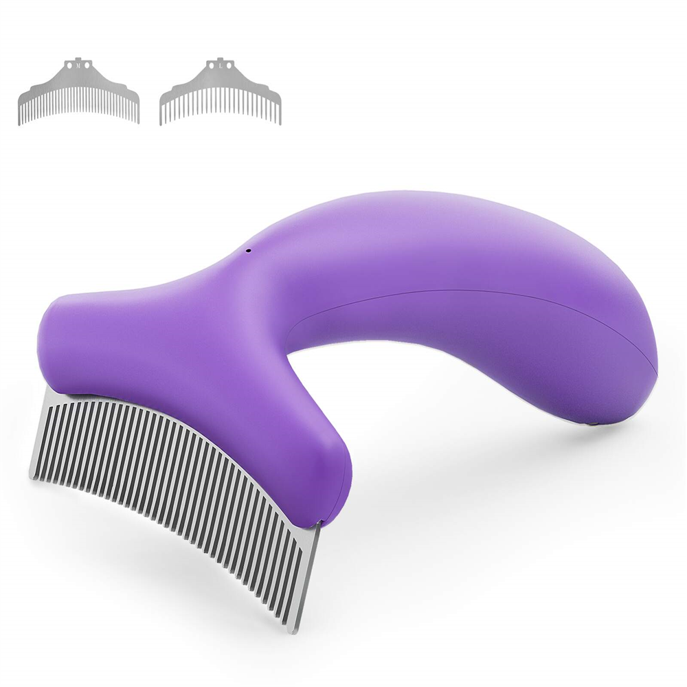 

Fluffee Pet Hair Comb with 0.8mm / 1.0mm / 1.5mm Replaceable Combs - Purple