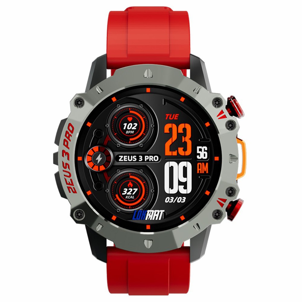 

LOKMAT ZEUS 3 Pro Smartwatch 1.39 TFT Screen Heart Rate, Blood Pressure, SpO2 Monitor Bluetooth 5.1 - Red