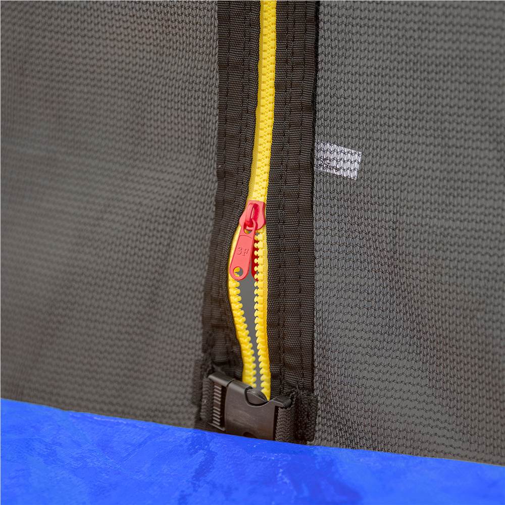 10FT Trampoline with Basketball Hoop Inflator and Ladder(Inner Safety Enclosure) Blue